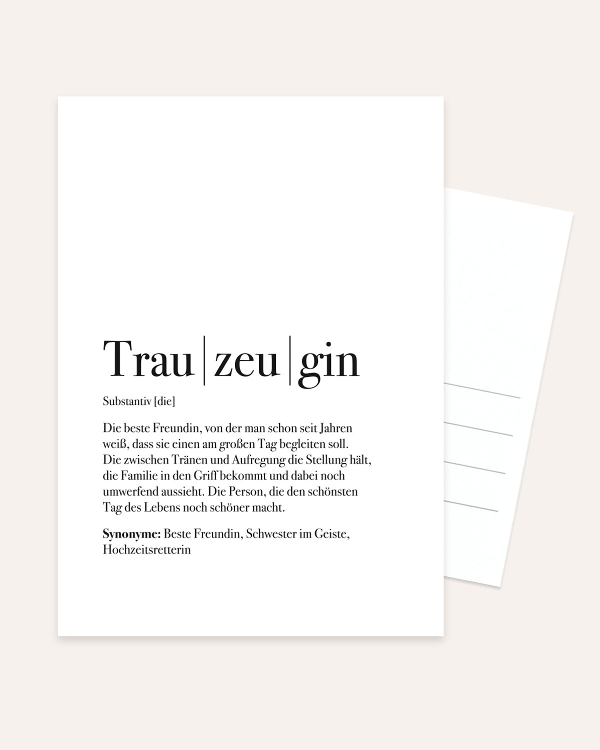 Trauzeugin - Postkarte Postkarte Lieblingsmensch®