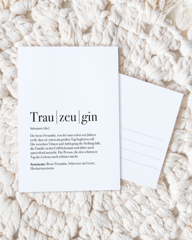 Trauzeugin - Postkarte