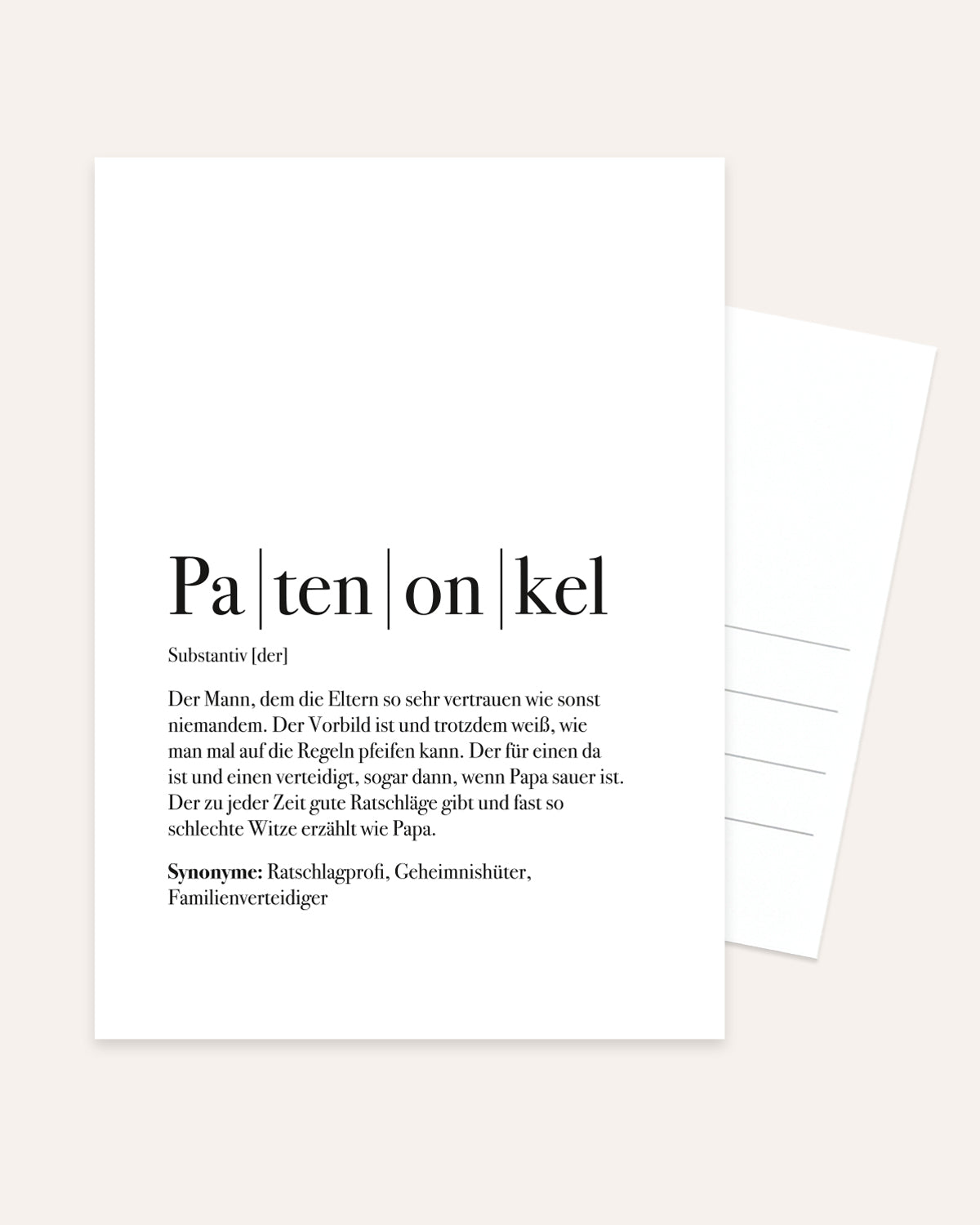 Patenonkel - Postkarte Postkarte Lieblingsmensch®