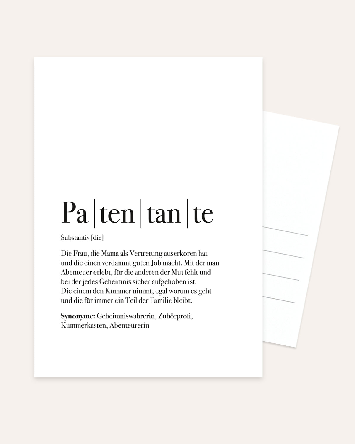 Patentante - Postkarte Postkarte Lieblingsmensch®