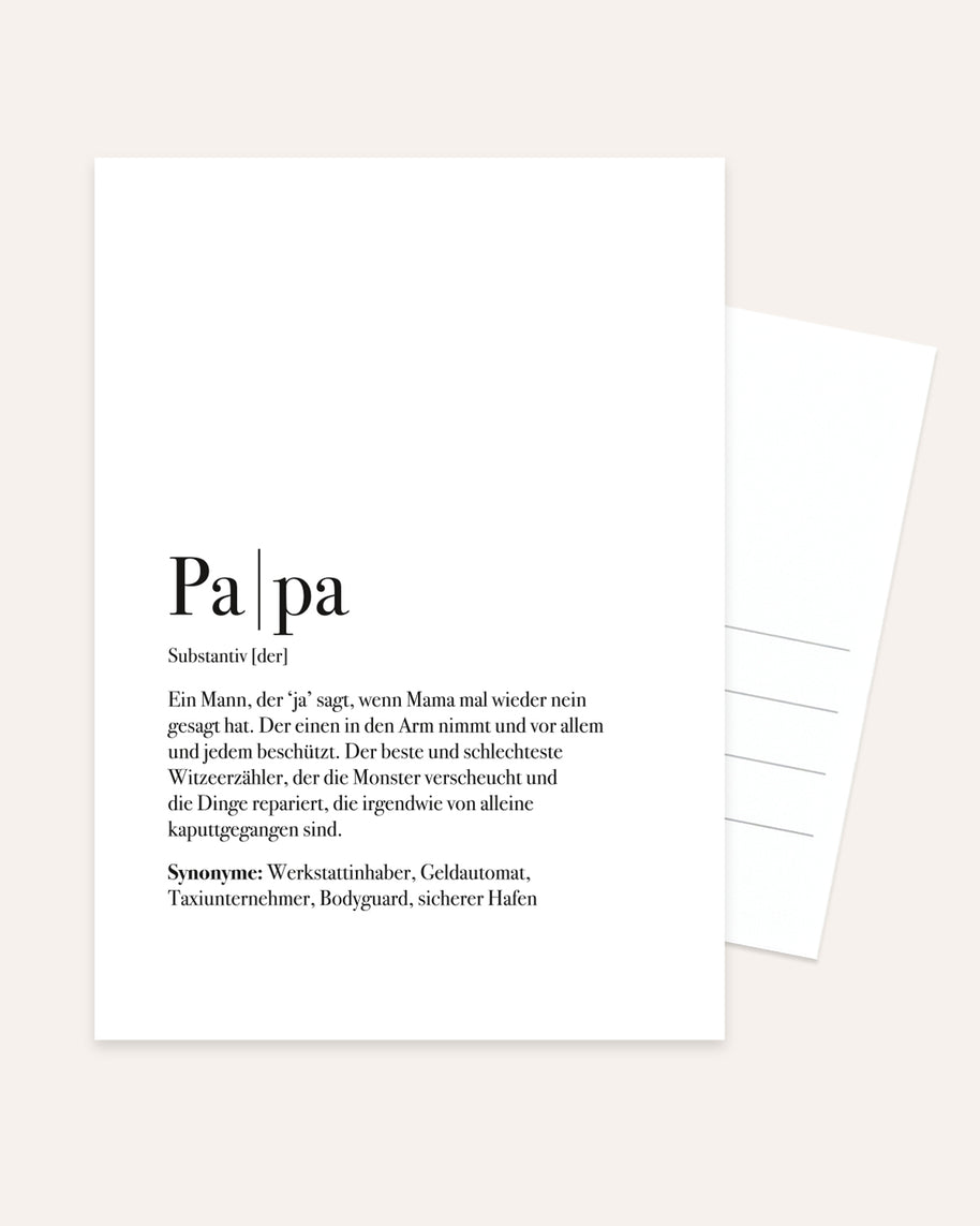 Definition Papa - Postkarte