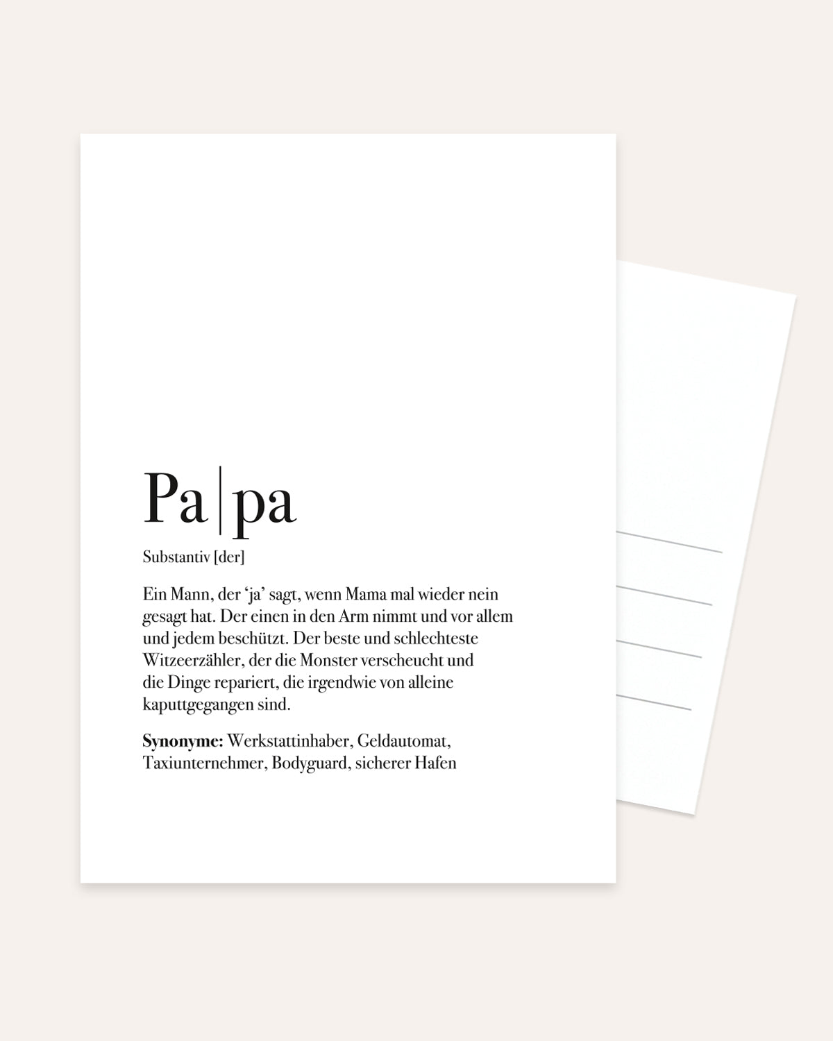 Definition Papa - Postkarte Postkarte Lieblingsmensch®