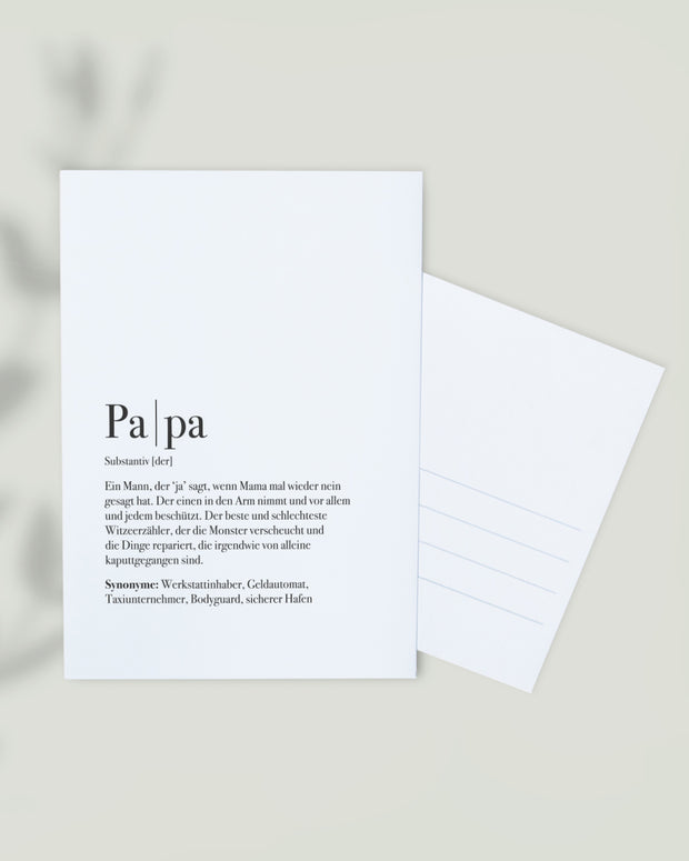 Definition Papa - Postkarte