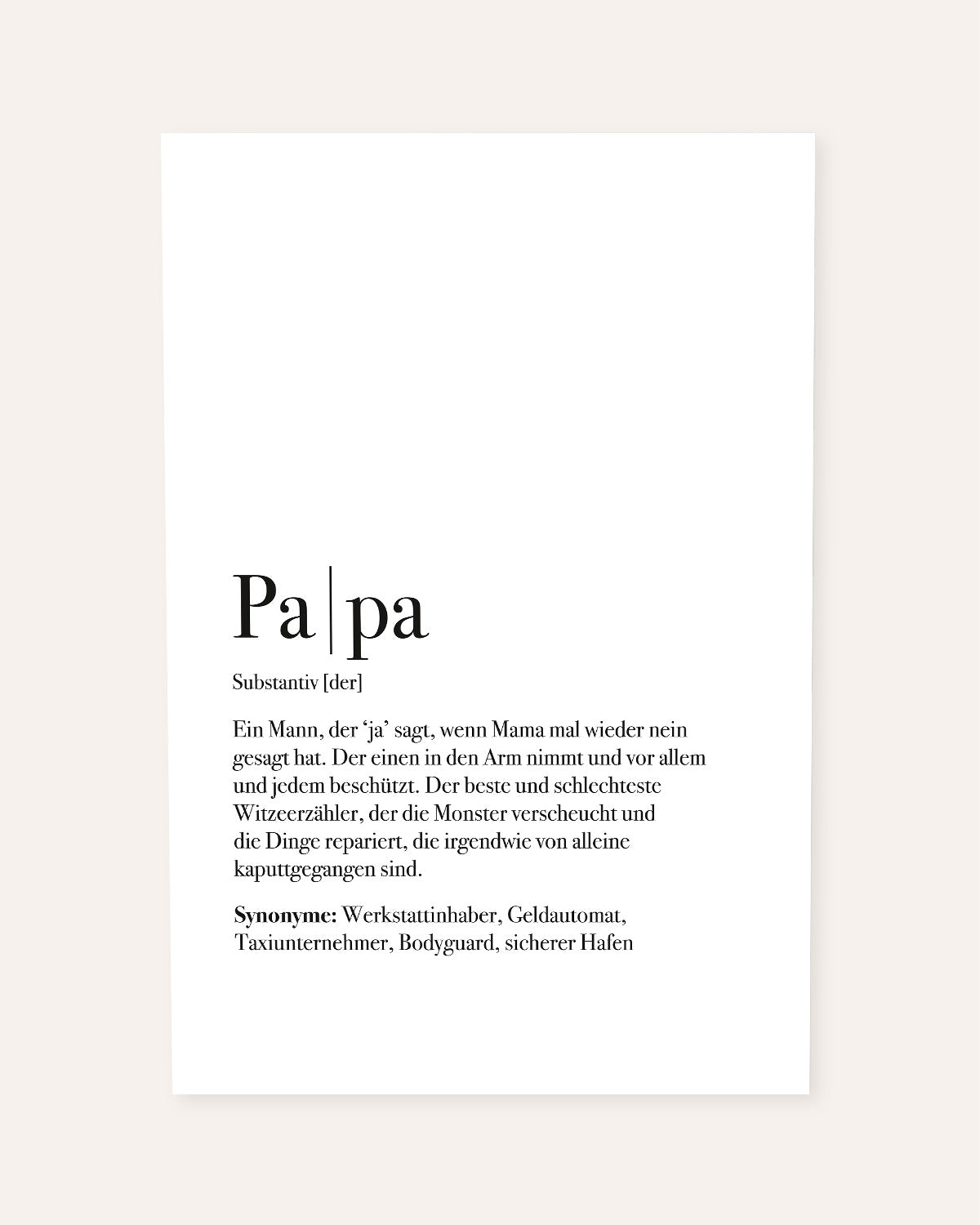 Definition Papa - Poster Poster Lieblingsmensch®