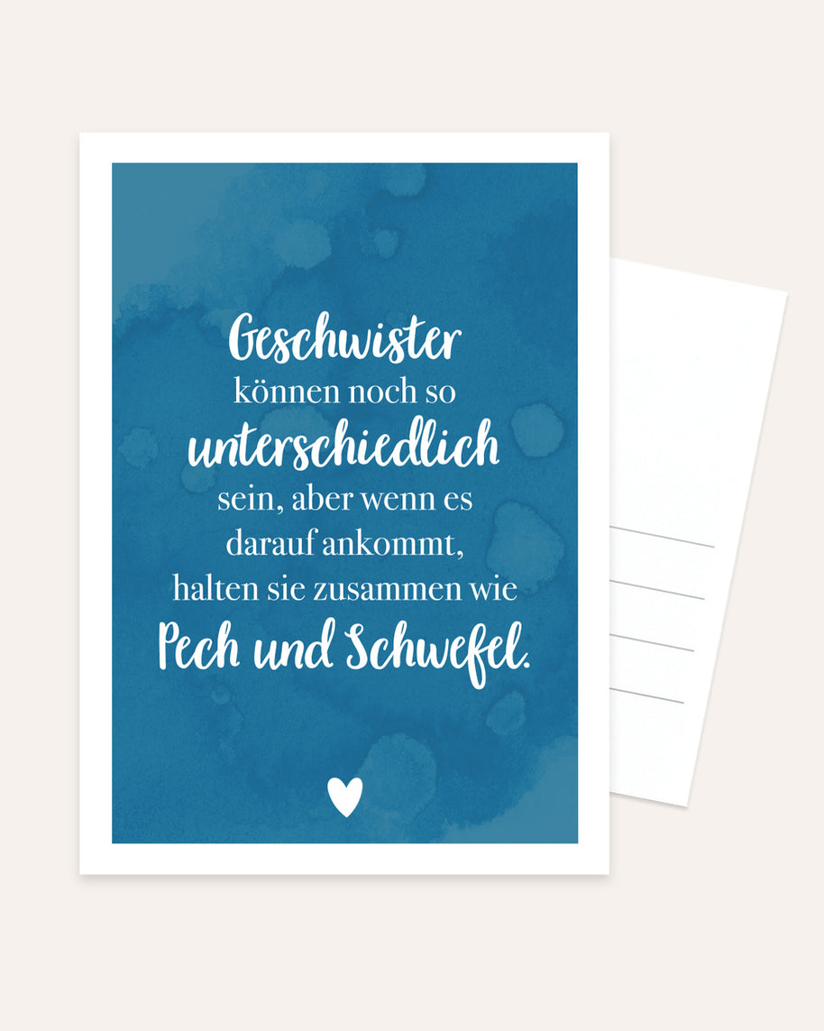 Geschwister - Postkarte