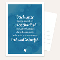 Geschwister - Postkarte