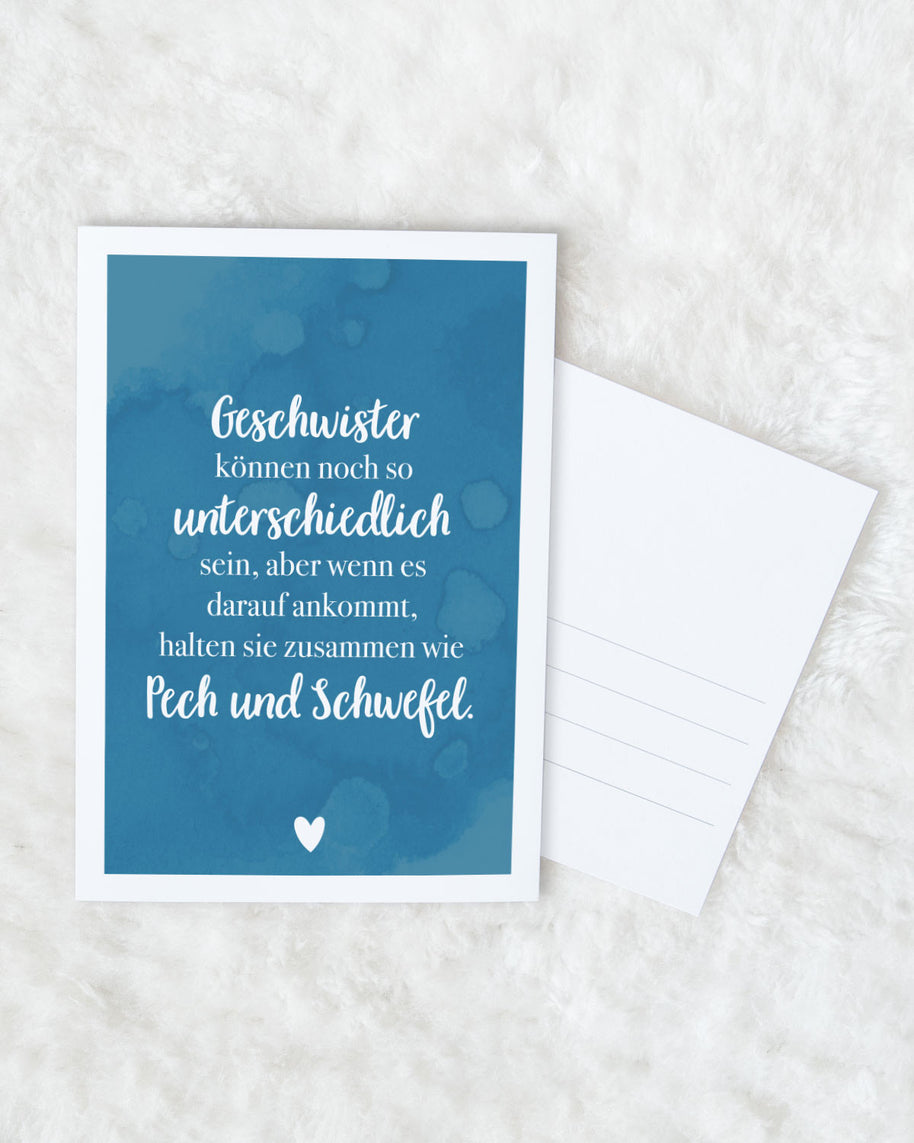 Geschwister - Postkarte