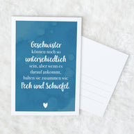 Geschwister - Postkarte