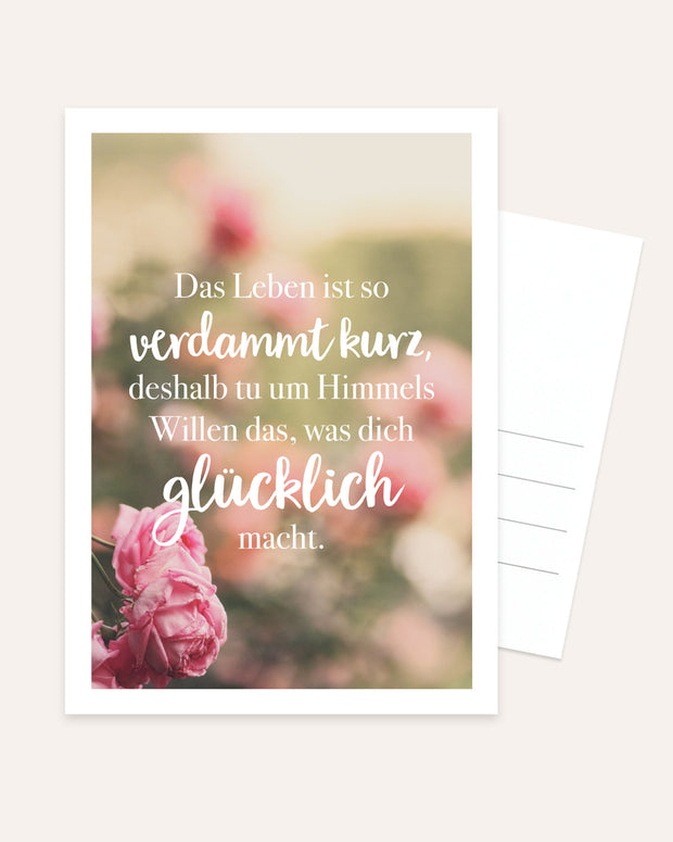 Glücklich - Postkarte