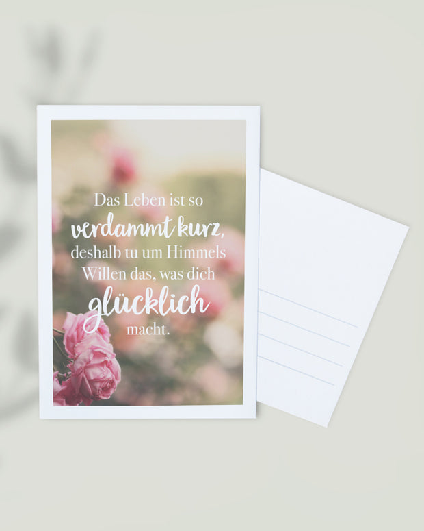 Glücklich - Postkarte