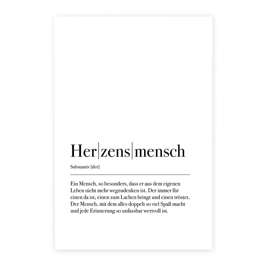 Definition Herzensmensch - Foto-Poster