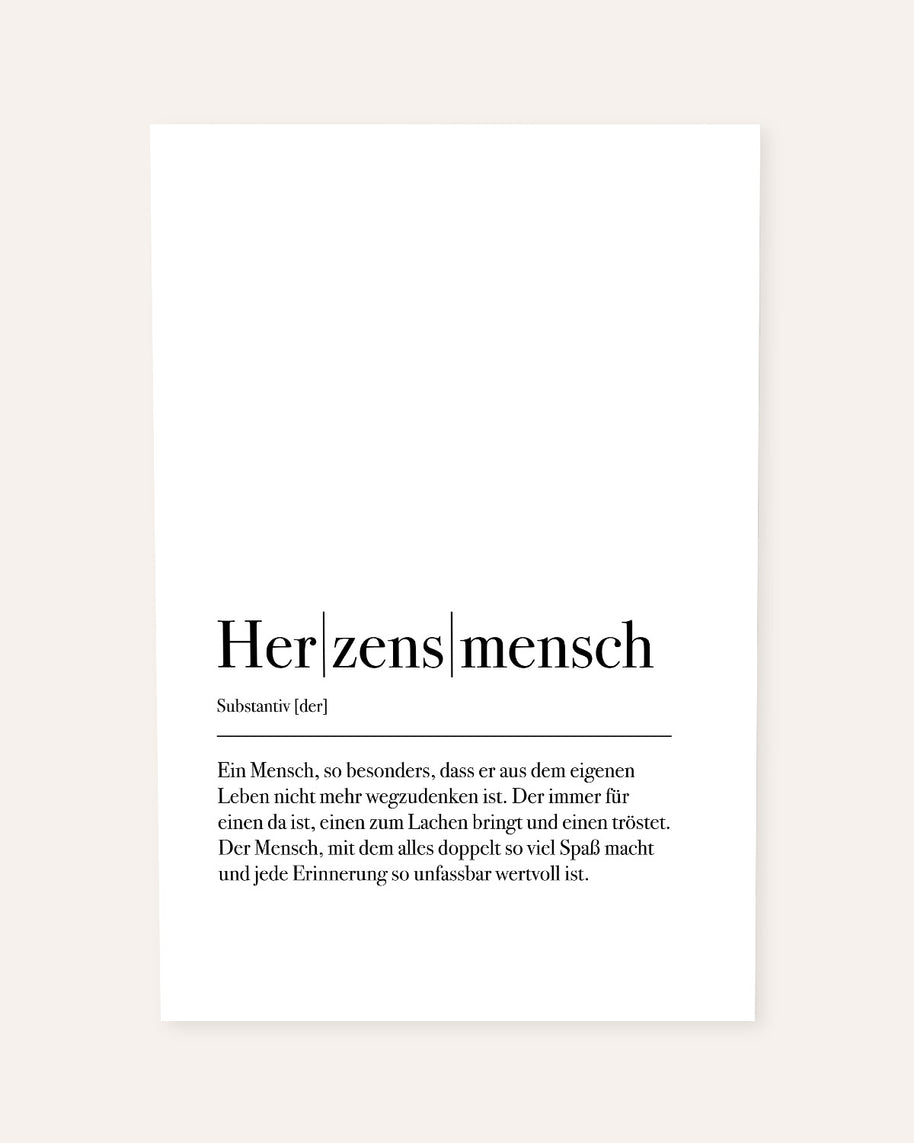 Poster Definition Herzensmensch 