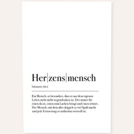 Poster Definition Herzensmensch 