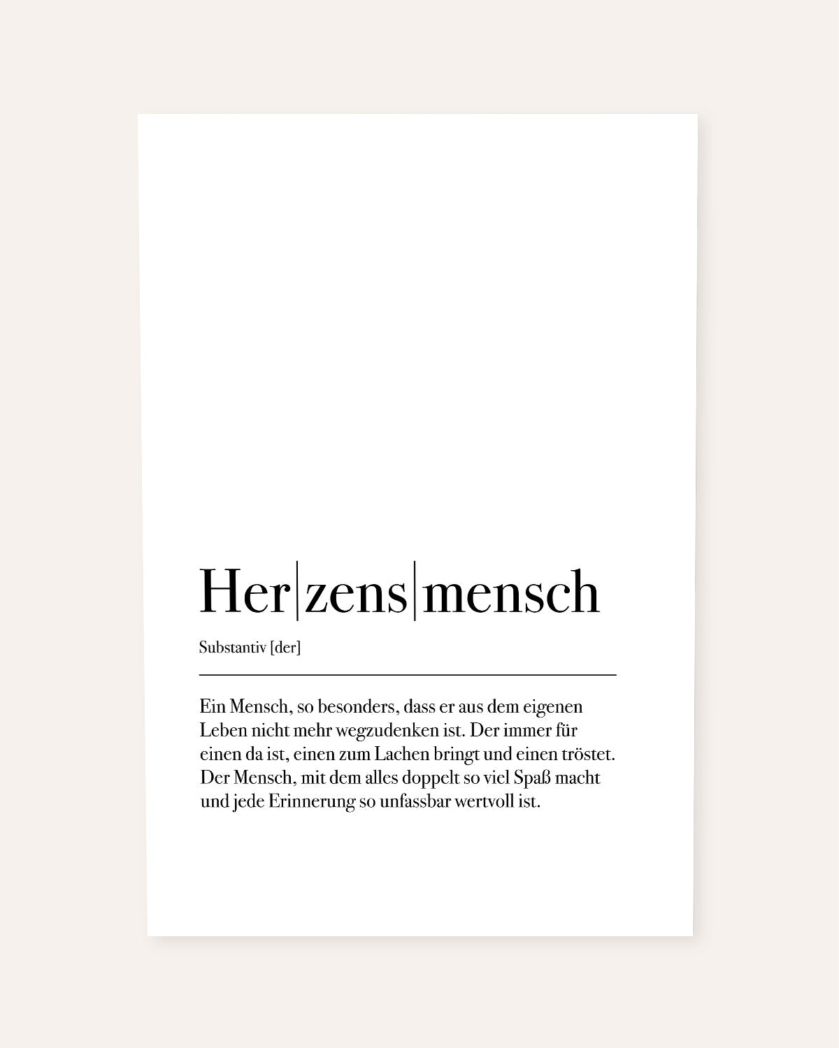 Definition Herzensmensch - Poster Poster Lieblingsmensch®