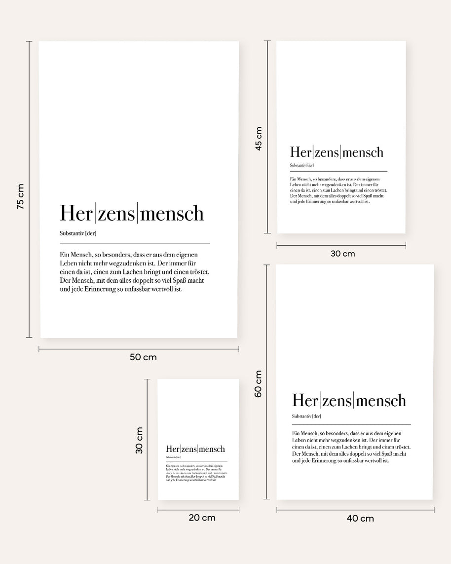 Poster Definition Herzensmensch 