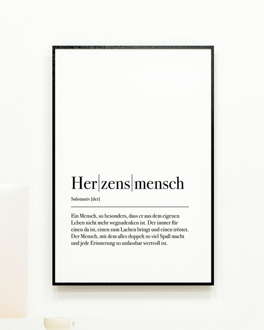 Poster Definition Herzensmensch 