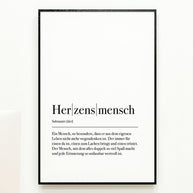 Poster Definition Herzensmensch 