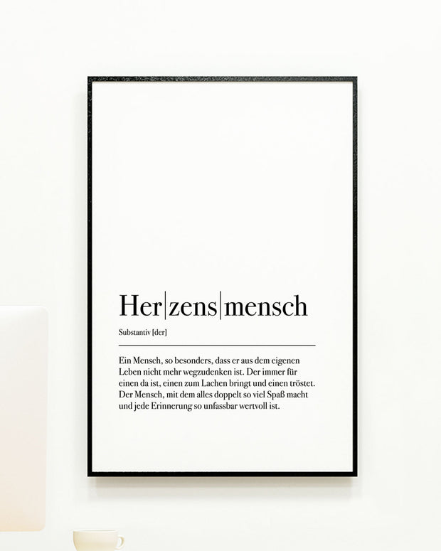 Poster Definition Herzensmensch 