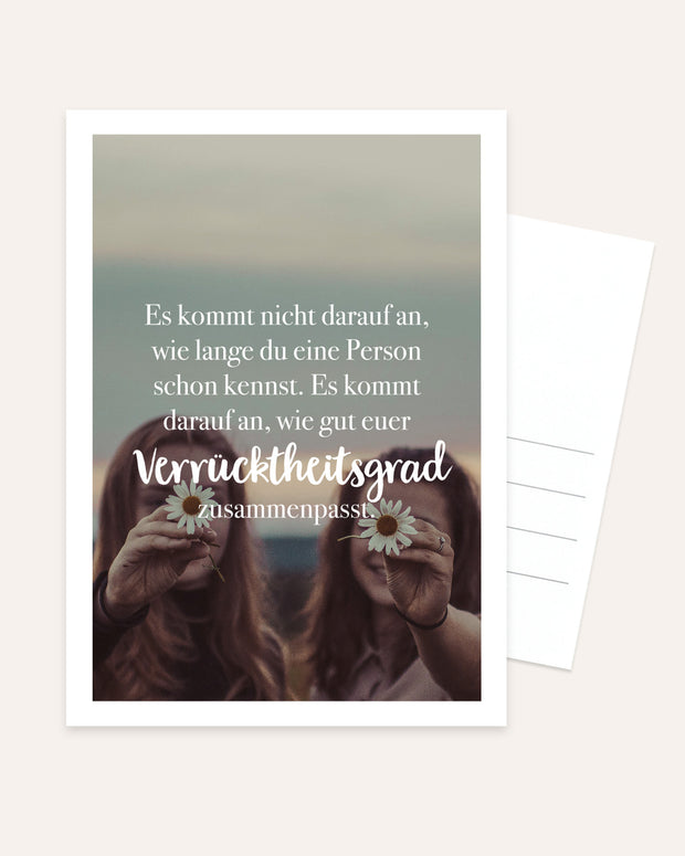Verrücktheitsgrad - Postkarte