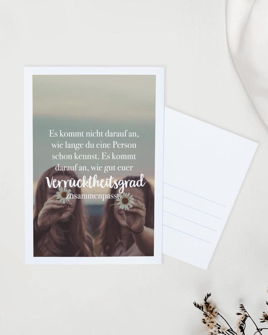 Verrücktheitsgrad - Postkarte