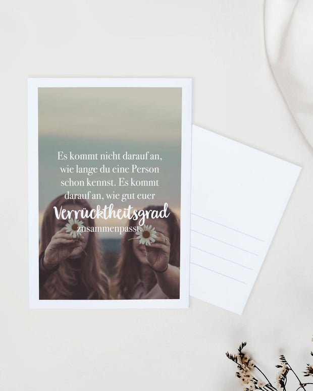 Verrücktheitsgrad - Postkarte