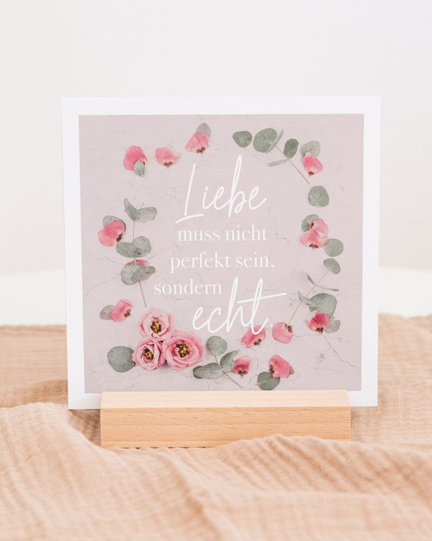 Liebe - Karten im Holzaufsteller