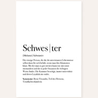 Poster Definition Schwester Geschenk
