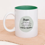 Tasse Weiß Grün Innen Mama schöne Kinder Geschenk Mama