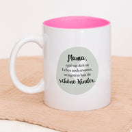 Tasse Weiß Pink Innen Mama schöne Kinder Geschenk Mama