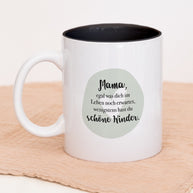 Tasse Weiß Schwarz Innen Mama schöne Kinder Geschenk Mama