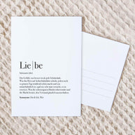 Definition Liebe - Postkarte