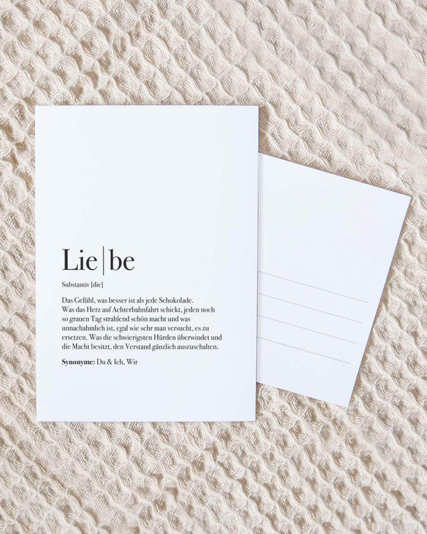 Definition Liebe - Postkarte