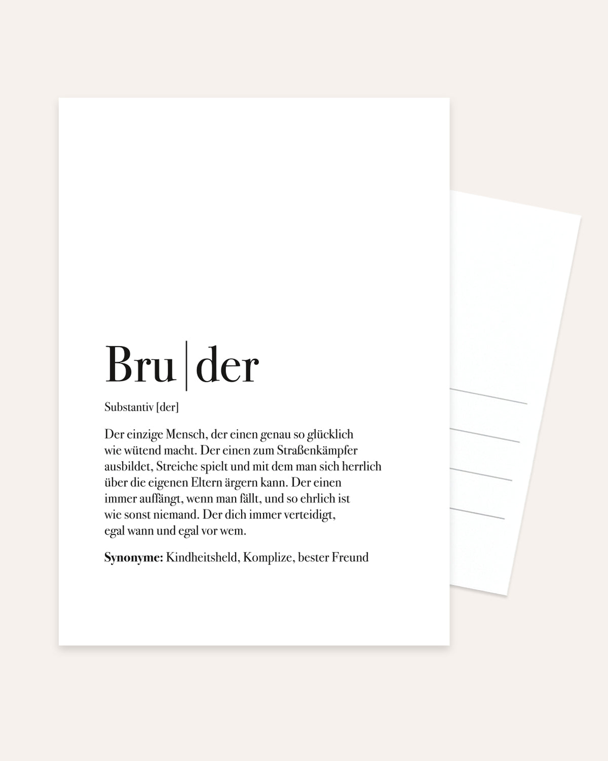 Definition Bruder - Postkarte Postkarte Lieblingsmensch®