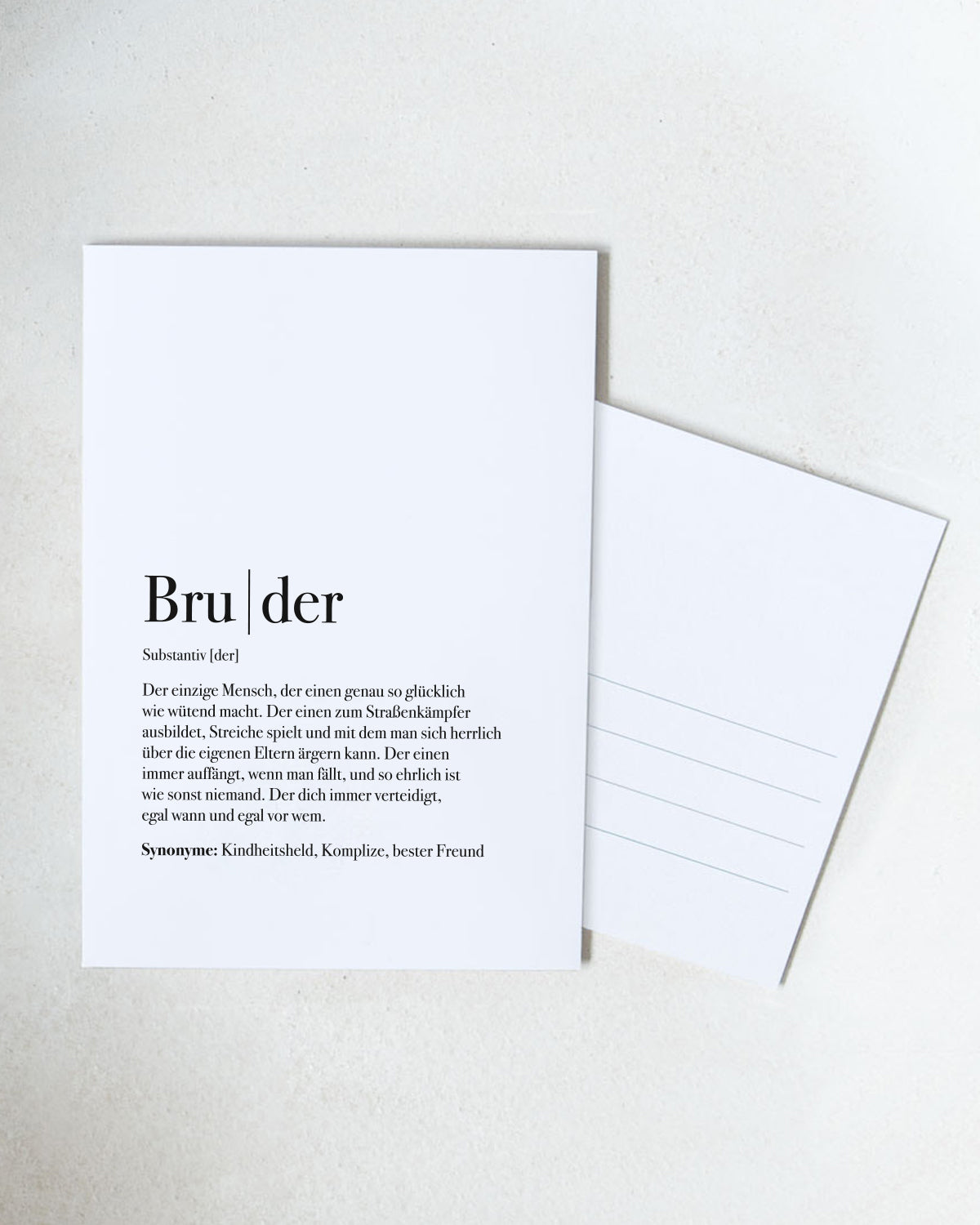 Definition Bruder - Postkarte Postkarte Lieblingsmensch®