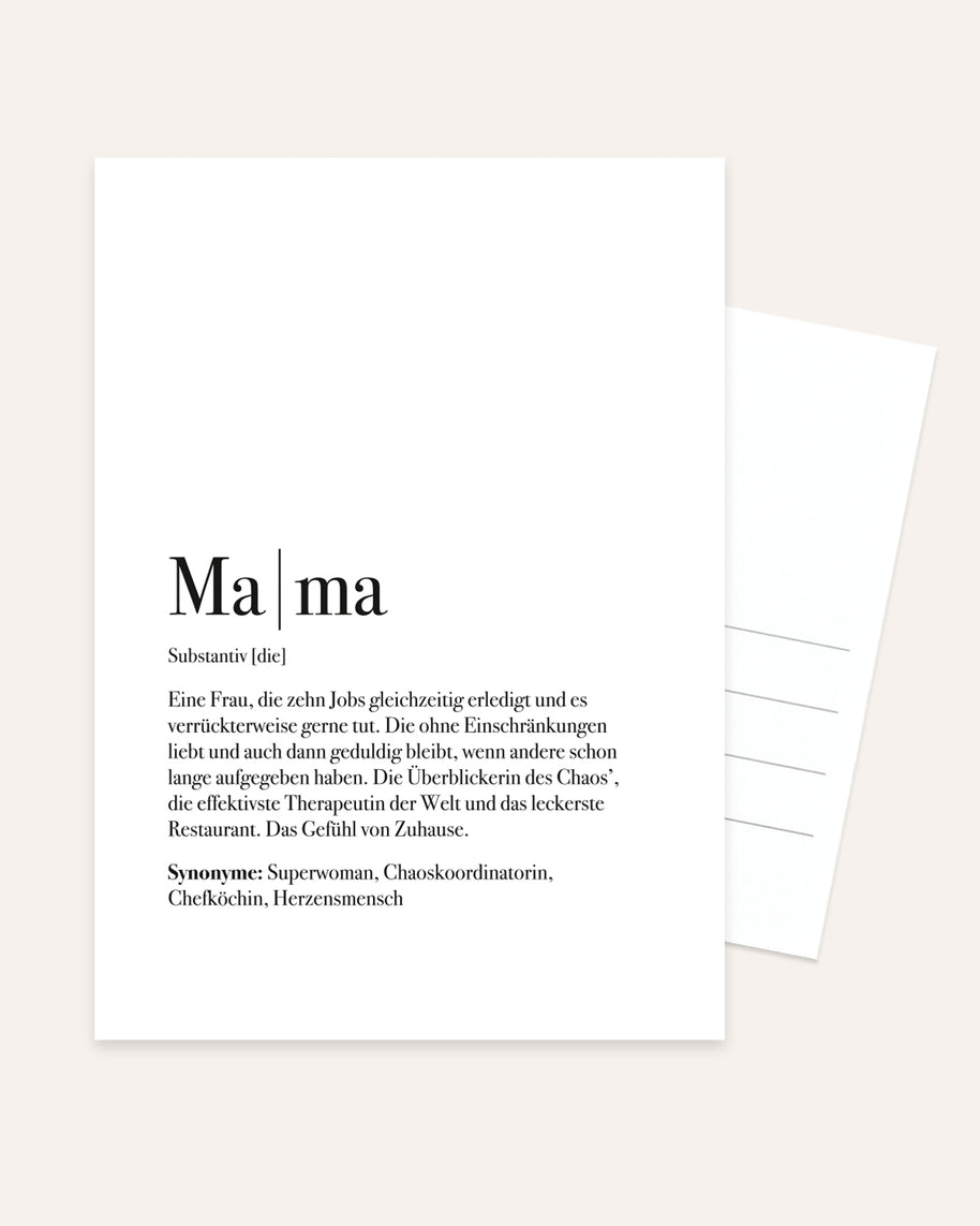 Definition Mama - Postkarte