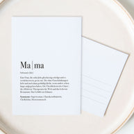 Definition Mama - Postkarte