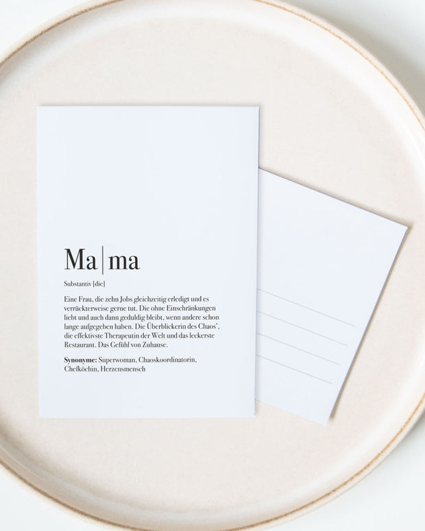 Definition Mama - Postkarte