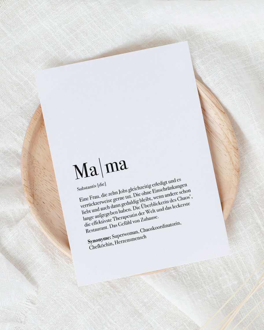 Definition Mama - Postkarte
