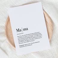 Definition Mama - Postkarte