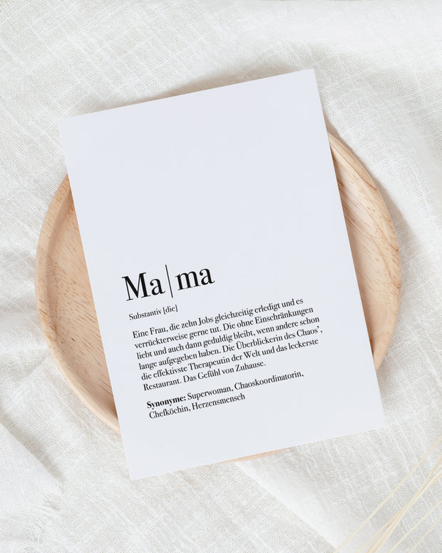 Definition Mama - Postkarte