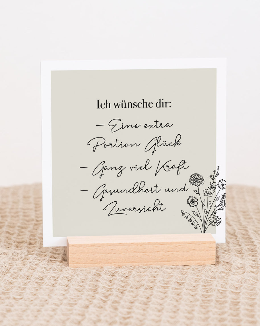 Ich wünsche dir - Karten im Holzaufsteller
