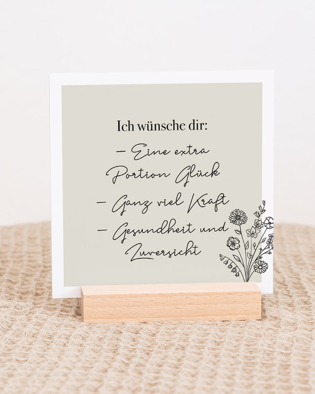 Ich wünsche dir - Karten im Holzaufsteller