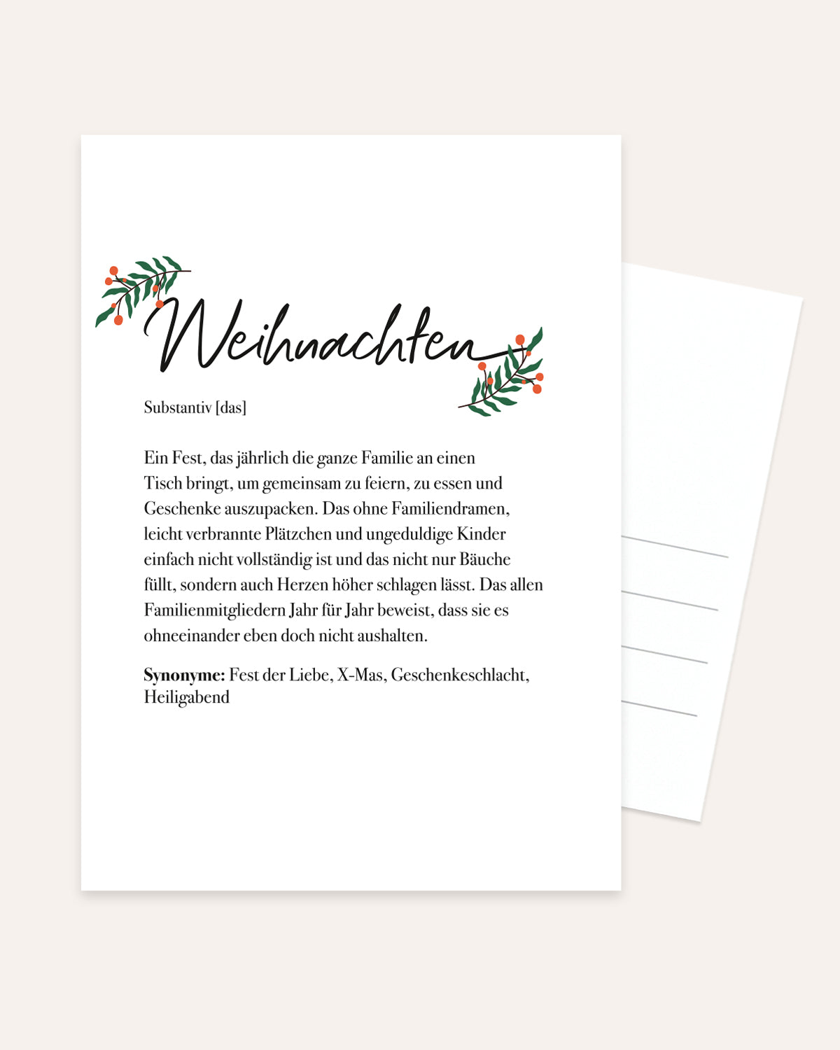 Definition Weihnachten - Postkarte Postkarte Lieblingsmensch®