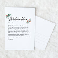 Definition Weihnachten - Postkarte