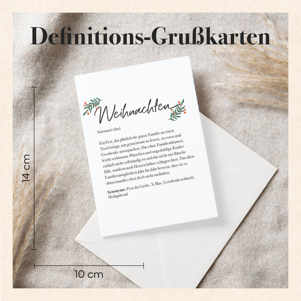 Definition Weihnachten - Grußkarte
