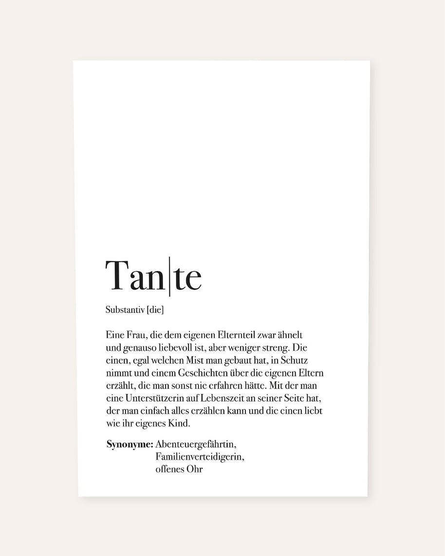 Definition Tante - Poster