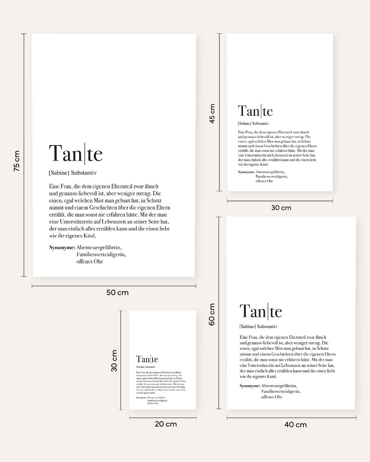 Definition Tante - Poster Poster Lieblingsmensch®