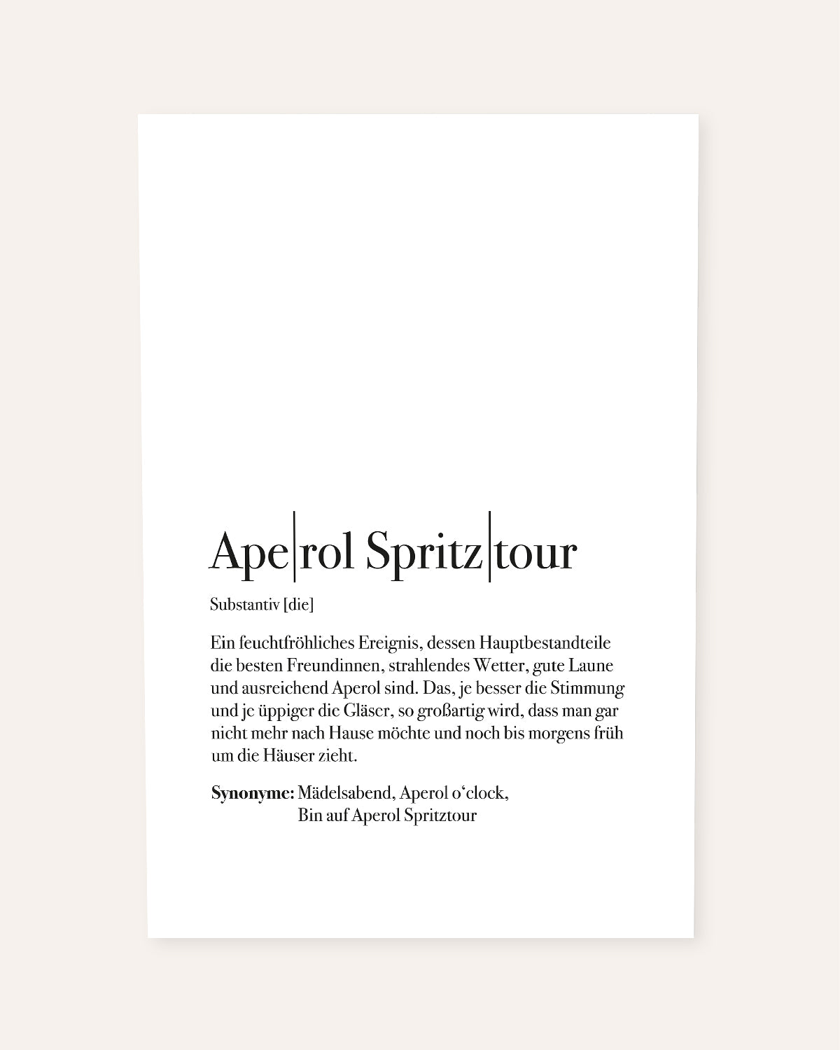 Definition Aperol Spritztour - Poster Poster Lieblingsmensch®