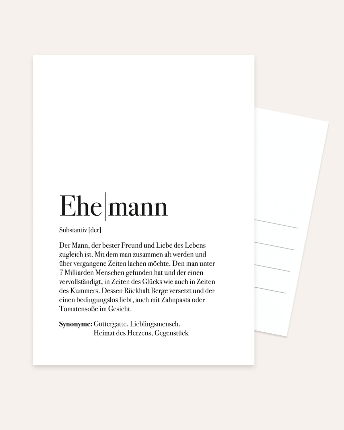 Definition Ehemann - Postkarte Postkarte Lieblingsmensch®