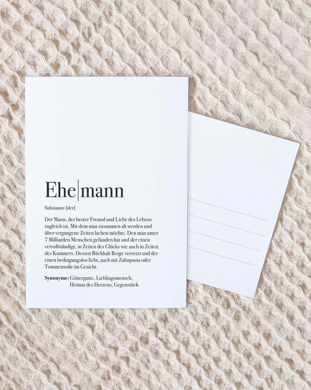 Definition Ehemann - Postkarte